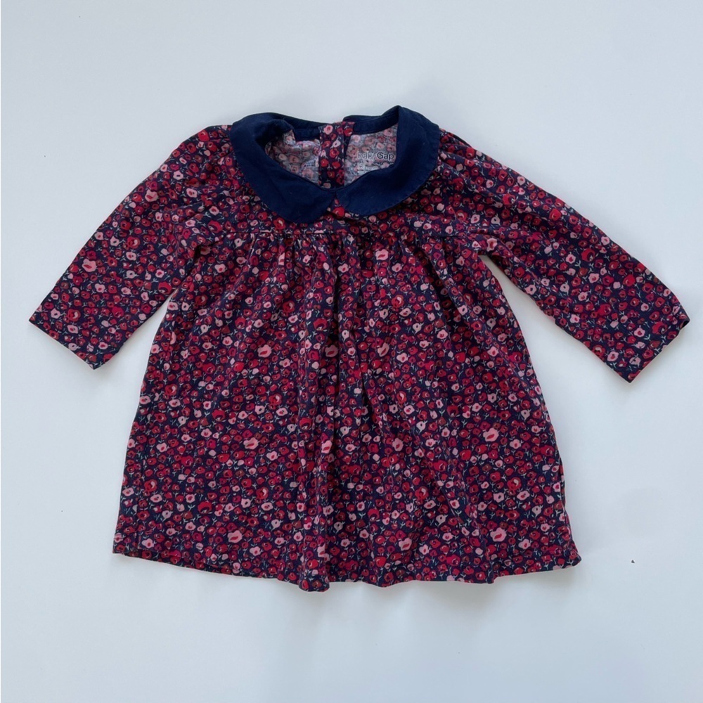 Baby Gap Baby Girl Cream Corduroy Red Floral Tops LOT OF TWO Size 6-12 Months - Picture 6 of 10